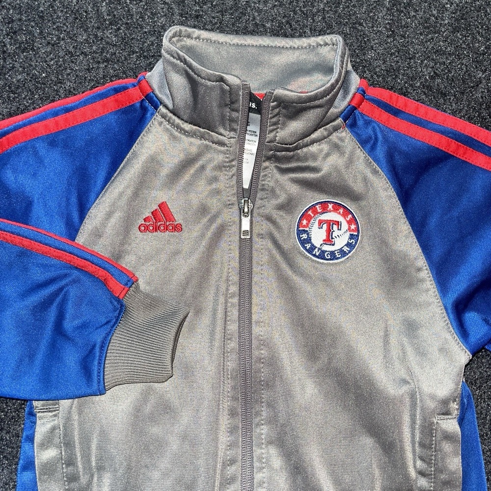 Texas Rangers MLB Adidas Full‎ Zip Gray Jacket Boys/Girls 4T